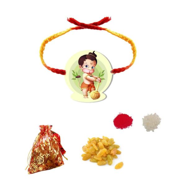 Bal Hanuman Kids Rakhi with  fruits & Raisins Gift Combo pack of 2