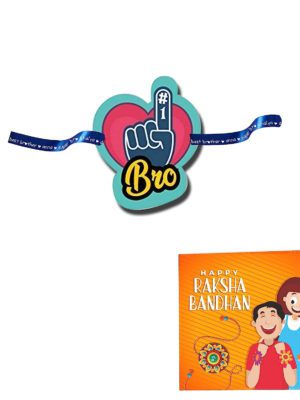 No .1 Bro Printed Rakhi  (2in1 Rakhi),