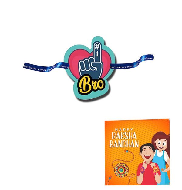 No .1 Bro Printed Rakhi  (2in1 Rakhi),