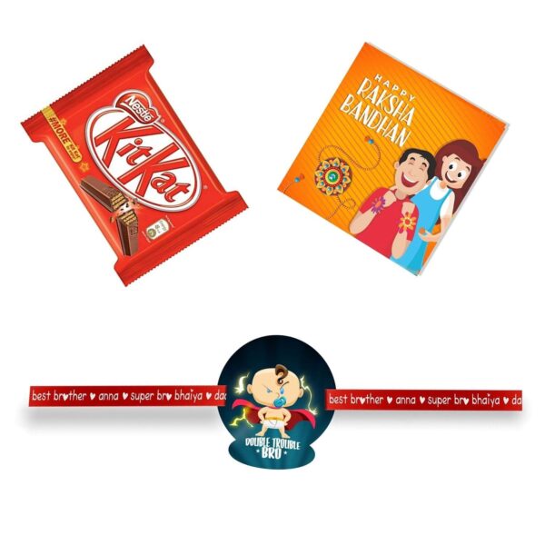 TheYaYaCafe Rakhi Gifts Combo for Brother KitKat (45gm) with Cute Baby Boy Kid Rakhi