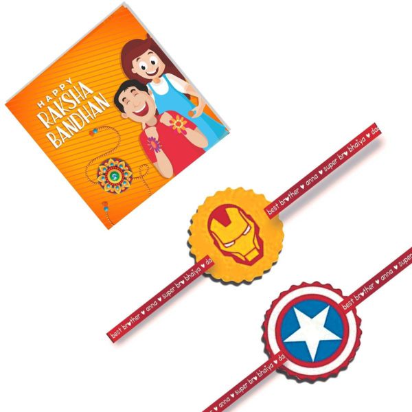 Avengers Superhero Kids  Rakhi for Brother Combo  -Set of 2