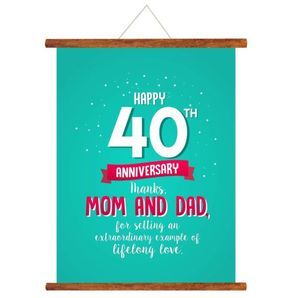 YaYa cafe™ 40th Anniversary Gifts for Parents, Mom Dad Scroll Greeting Card Poster Thanks- 18×24 inches