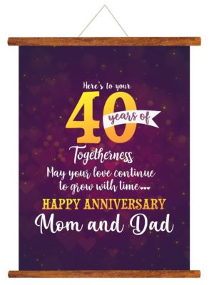 Yaya Cafe™ Happy 40th for Parents, Mom Dad Scroll Greeting Card Poster- 18×24 inches