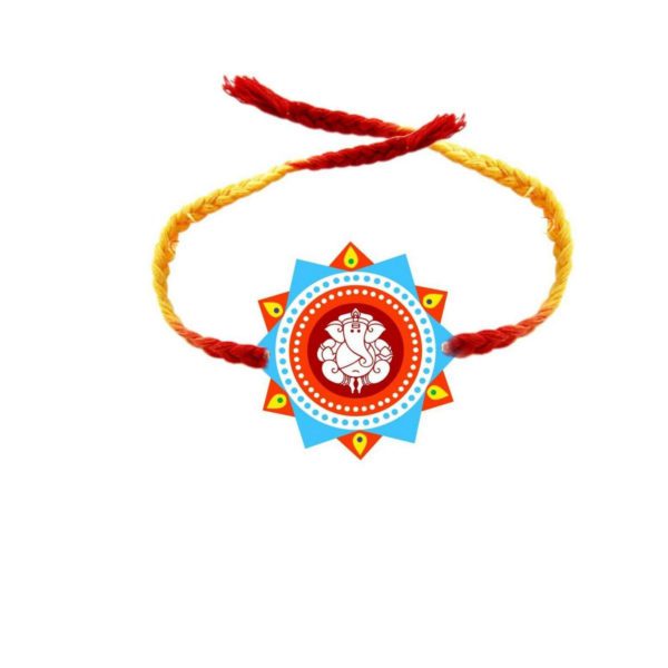 YaYa cafe Family Rakhi for Brother Combo Set of 4 Printed Shri Om Swastik Ganesha Rakhi Raksha Bandhan