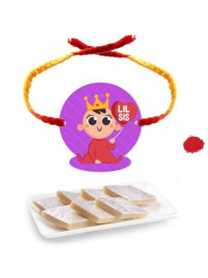 Lil Sis Kids  Rakhi with Kaju Katli Gift Combo of-2