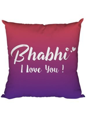 TheYaYaCafe Rakhi Gifts for Sister in Law 12X12 inches Cushion (with Filler) Bhabhi I Love You Printed, Black