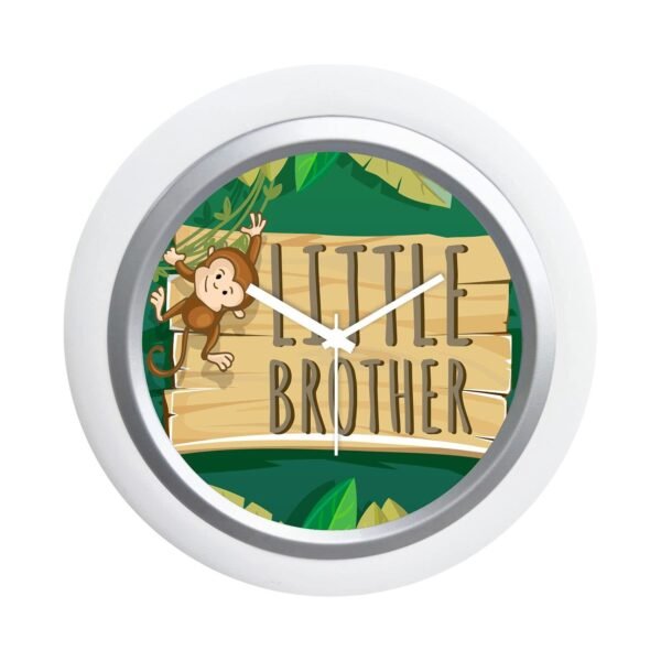 TheYaYaCafe Rakhi Gifts for Brother 6x6 Inches Round Desk Clock (White Frame, Unbreakable Flexiglass Cover, Analog) Little