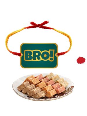 Yaya Cafe Rakhi Sweets Gift Combo for Brother Bro Printed Rakhi, MEWA Bites Burfi - 400 gm Raksha Bandhan