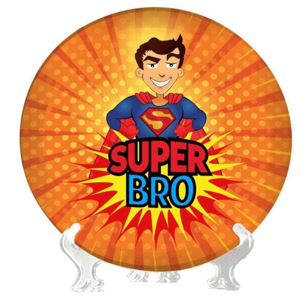 TheYaYaCafe Yaya Cafe� Bhaidooj Gifts for Brother Decorative Plate Super Bro