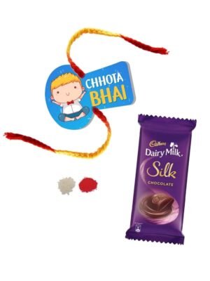 YaYa Cafe™ Rakhi Chocolates Gift Combo for Brother, Chhota Bhai Rakhi with 1 Dairy Milk Silk Chocolate Gift Combo Birthday
