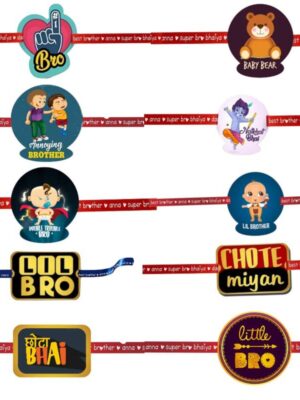 Printed Acrylic Rakhi Set of 10 for Brother |Raskhabandhan Special