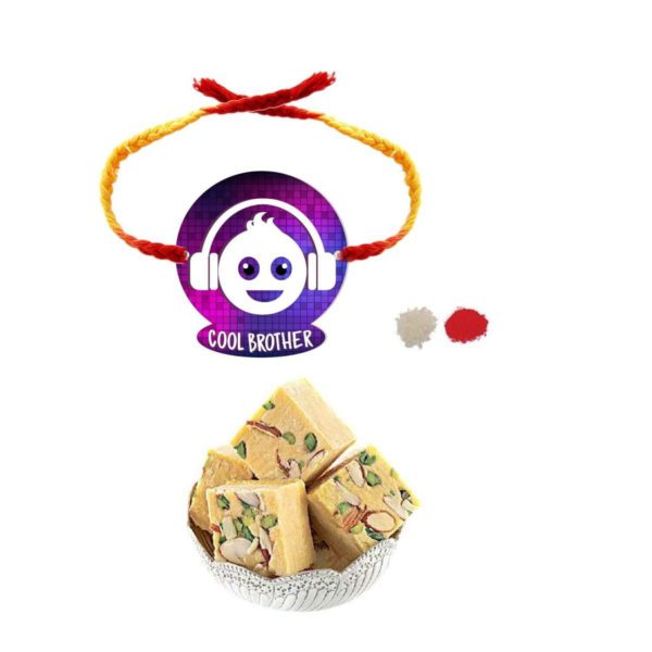 Yaya Cafe Rakhi Sweets Gift Combo for Cool Brother Printed Rakhi, Badam Patisa- 1 Kg Raksha Bandhan