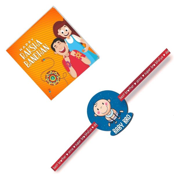 TheYaYaCafe Rakhi Gifts Combo for Brother Cadbury Oreo Dipped Chocolate Cookie (50 g) with Baby Boy Kid Rakhi