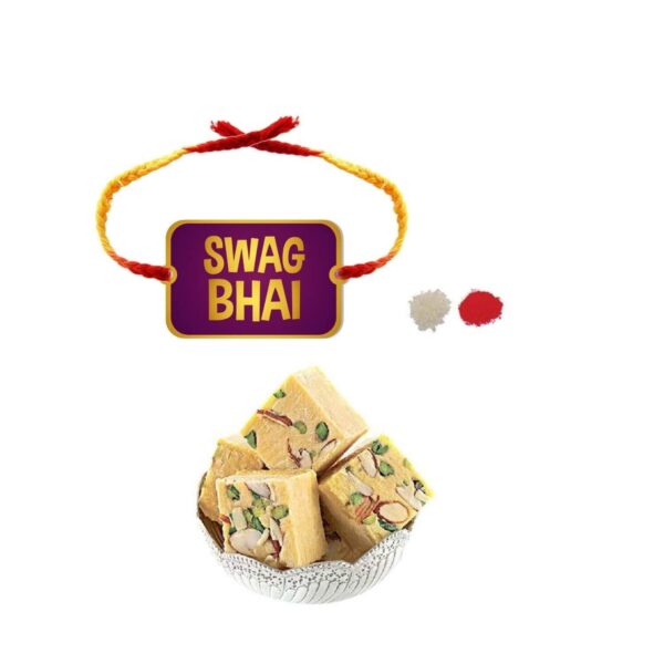 Yaya Cafe Rakhi Sweets Gift Combo for Brother Swag Bhai Printed Rakhi, Badam Patisa- 1 Kg Raksha Bandhan