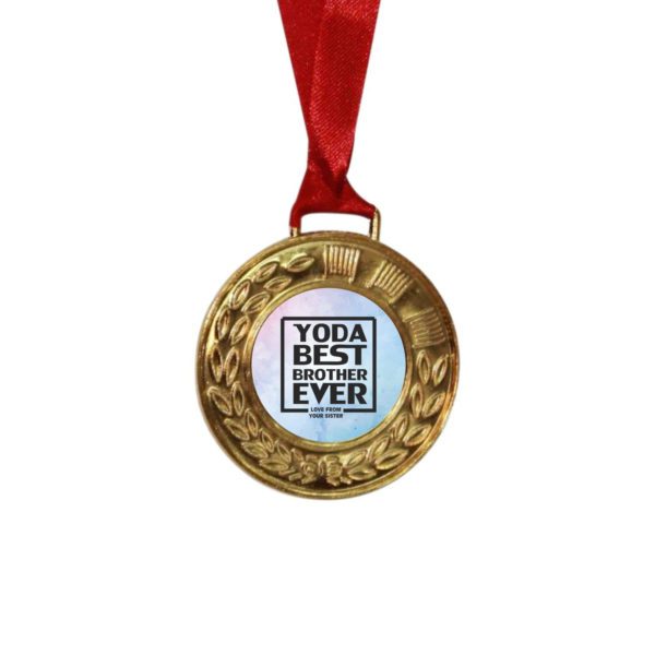 TheYaYaCafe Birthday Rakhi Gifts for Brother, Yada Best Brother Ever Medal Award (No. 1 Bro -2in1)