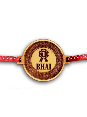 No.1 Bhai  Engraved Rakhi for Brothers