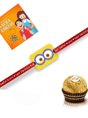TheYaYaCafe Rakhi Gifts Combo for Brother Ferrero Rocher (Pack Of 4 Pieces) with Minion Bro Kid Rakhi