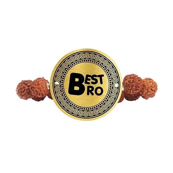 Best Bro  Engraved Rudraksh Rakhi for Brothers