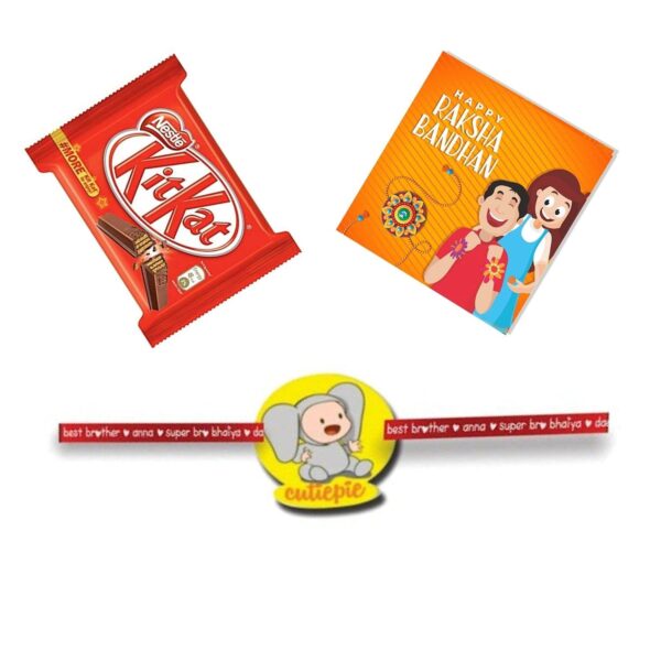 TheYaYaCafe Rakhi Gifts Combo for Brother KitKat (45gm) with Cute Baby Boy Kid Rakhi