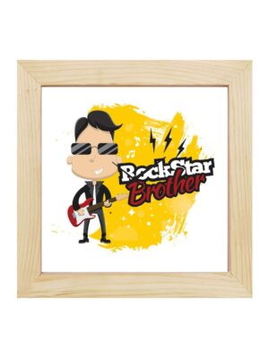 TheYaYaCafe Yaya Cafe Birthday Rakhi Gifts for Brother, Rock Star Brother Framed Wall Clock - 8 x 8 inches Birthday Rakhi