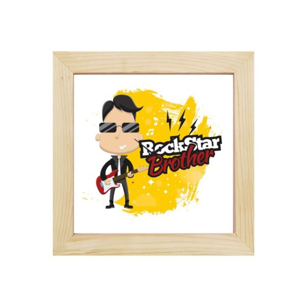 TheYaYaCafe Yaya Cafe Birthday Rakhi Gifts for Brother, Rock Star Brother Framed Wall Clock - 8 x 8 inches Birthday Rakhi