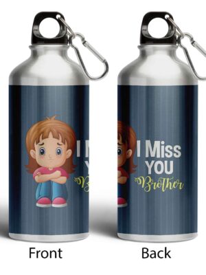 YaYa cafe Birthday Rakhi Gifts Combo I Miss You Brother Sipper Water Bottle 600ml - Set of 2