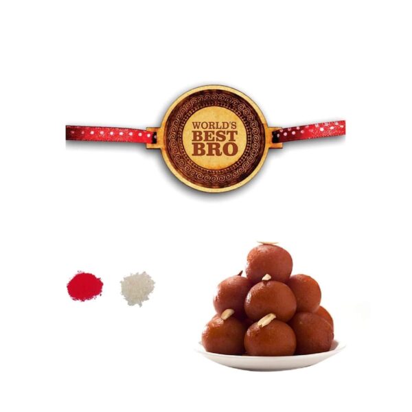 Yaya Cafe Rakhi Sweets Gift Combo for Brother, Worlds Best Bro Rakhi Gulab Jamun, Gift Combo Raksha Bandhan