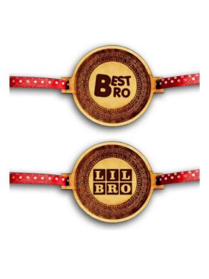 Best Bro & Lil Bro  Engraved Rakhi Combo - pack of 2 .