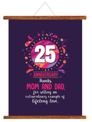 YaYa cafe™ 25th Anniversary Gifts for Parents, Mom Dad Scroll Greeting Card Poster Thanks- 18×24 inches