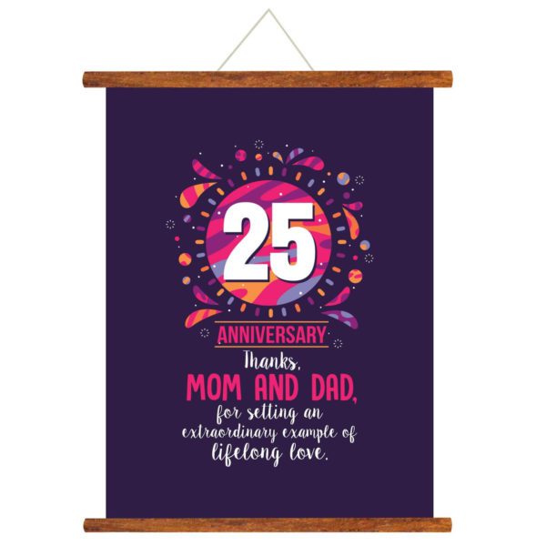 YaYa cafe™ 25th Anniversary Gifts for Parents, Mom Dad Scroll Greeting Card Poster Thanks- 18×24 inches