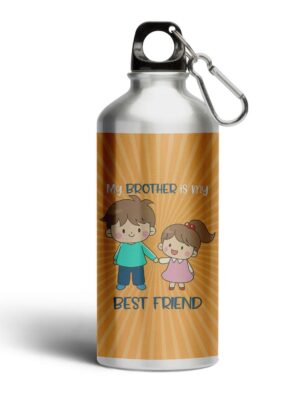 YaYa cafe Birthday Rakhi Gifts Combo My Brother is My Best Friend Sipper Water Bottle 600ml - Set of 2