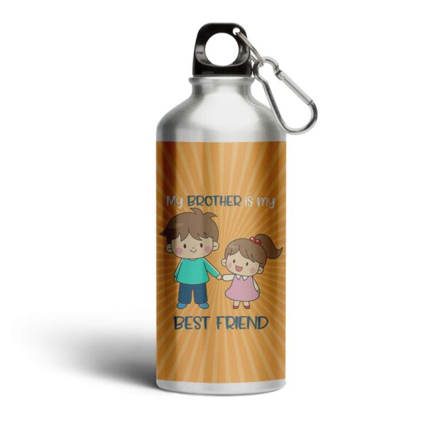 YaYa cafe Birthday Rakhi Gifts Combo My Brother is My Best Friend Sipper Water Bottle 600ml - Set of 2