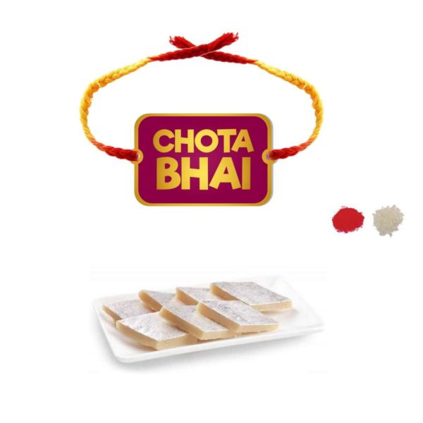 YaYa Cafe Rakhi Sweets Gift Combo for Brother Chota Bhai Printed Rakhi, Kaju Katli - 500 gm, Gift Combo of 2 Raksha Bandhan