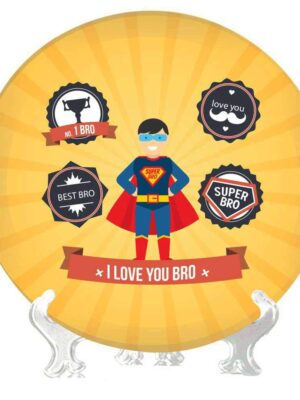 YaYa cafe� Bhaidooj Gifts for Brother Decorative Plate I Love You Super Bro