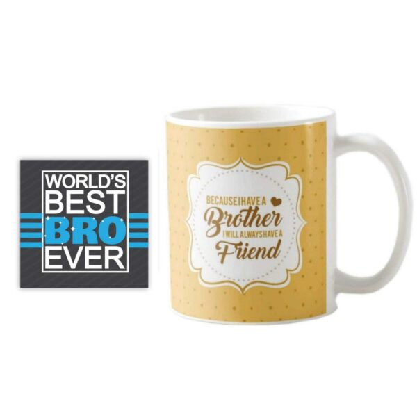 Yaya Cafe Birthday Rakhi Gifts for Brother Sister, Forever Friend Set of 8 - Mug, Coaster, Cushion Cover, Mousepad Birthday