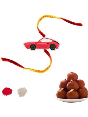 Car Kids Rakhi with Gulab Jamun Sweets  Gift Combo of - 2