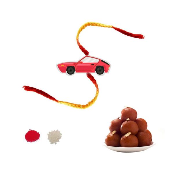 Car Kids Rakhi with Gulab Jamun Sweets  Gift Combo of - 2