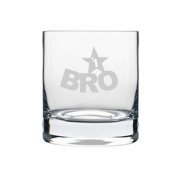 TheYaYaCafe Yaya Cafe™ Birthday Rakhi Gifts for Brother Starry No 1 Bro Whiskey Glass Stelvio with Coaster - 325 ML