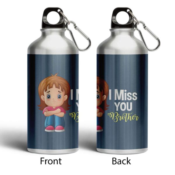 YaYa cafe Birthday Rakhi Gifts Combo I Miss You Brother Sipper Water Bottle 600ml - Set of 2