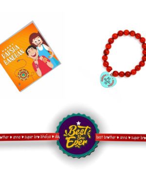 Best Bro Ever & Best Bhabhi ever Beads Rakhi Set of 2