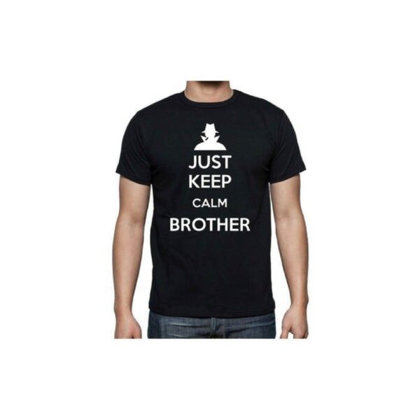 TheYaYaCafe Yaya Cafe Bhaidooj Mens Cotton Printed T-Shirt Just Keep Calm Brother