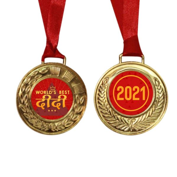 TheYaYaCafe Rakhi Bhaidooj Gifts for Worlds Best Didi Award Medal