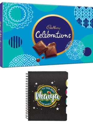YaYa Cafe Birthday Gifts Combo for Brother Cadbury Celebrations Assorted Chocolate Gift Pack (186.6g) with Best Bhaiya in The