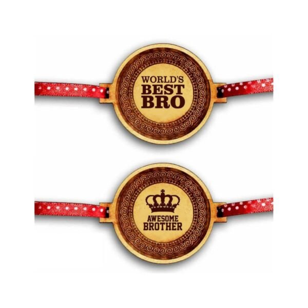 YaYa cafe Family Rakhi for Brother Set of 2 Engraved Worlds Best Awesome Brothers Rakhi Raksha Bandhan