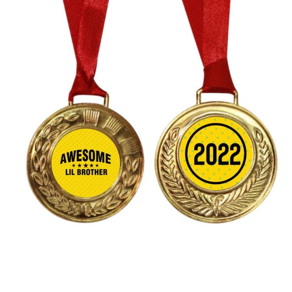 Awesome Lil Brother & 2022 medal  Rakhi Gift  Combo -Pack of 2