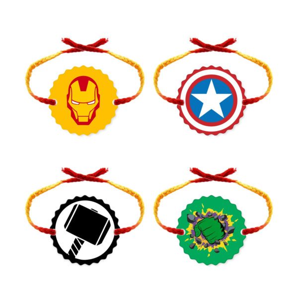 4 Avenger Superheros Kids Rakhi Combo Set of  - 4