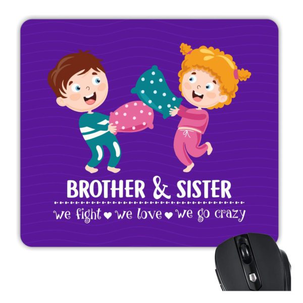 YaYa Cafe Rakhi Birthday Gift for Brother, Brother & Sister We Fight Printed Mouse Pad