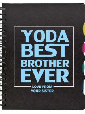 TheYaYaCafe® Rakhi Birthday Gifts for Brother Yoda Best Brother Ever Printed Wirebound Notebook A5 Size, 300 Ruled Pages