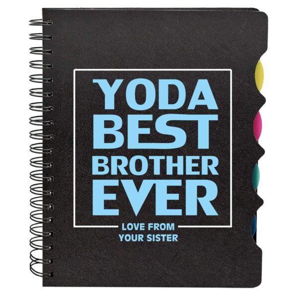 TheYaYaCafe® Rakhi Birthday Gifts for Brother Yoda Best Brother Ever Printed Wirebound Notebook A5 Size, 300 Ruled Pages