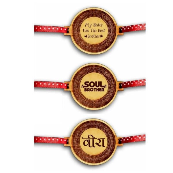 My Sister Has the Best Brother , Soul Brother &  Vira  Engraved  Rakhi Combo Set of - 3